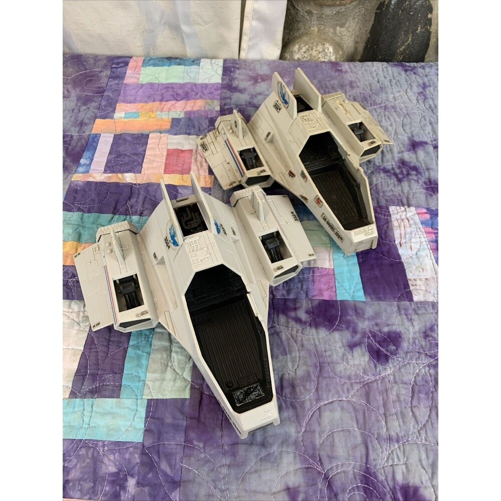 Set Of 2 Vintage 1984 G.I. Joe SA-SHARC-355m Fighter For Parts (Missing  Canopy)